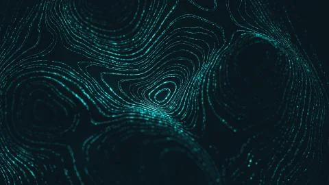 Abstract polygonal space low poly dark background with connecting dots and li Illustrazione stock