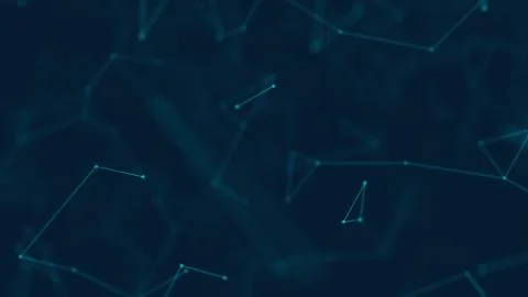 Abstract polygonal space low poly dark background with connecting dots and li Stock Illustration