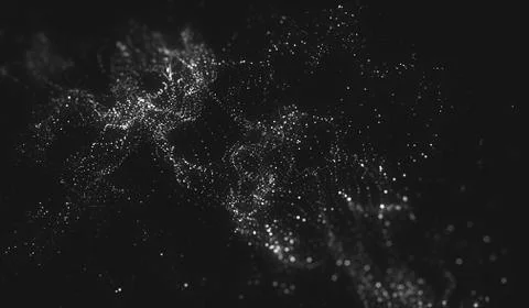 Abstract polygonal space low poly dark background with connecting dots and li Stock Illustration