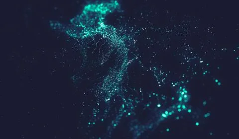 Abstract polygonal space low poly dark background with connecting dots and li Illustrazione stock