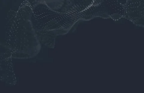 Abstract polygonal space low poly dark background with connecting dots and li Illustrazione stock