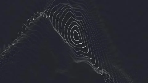 Abstract polygonal space low poly dark background with connecting dots and li Stock Illustration