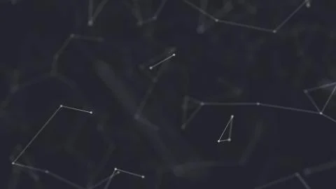 Abstract polygonal space low poly dark background with connecting dots and li Stock-Illustration