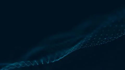 Abstract polygonal space low poly dark background with connecting dots and li Illustrazione stock