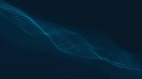 Abstract polygonal space low poly dark background with connecting dots and li Stock Illustration