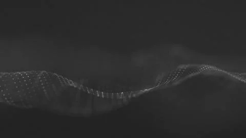 Abstract polygonal space low poly dark background with connecting dots and li Stock Illustration