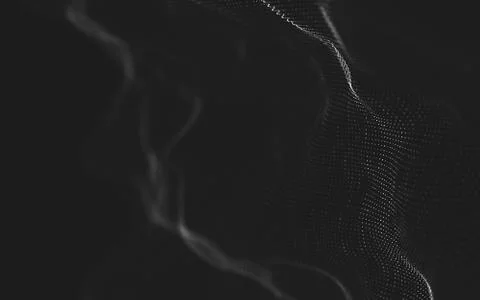 Abstract polygonal space low poly dark background with connecting dots and li Stock Illustration