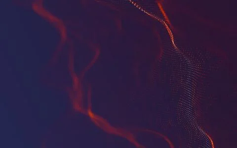 Abstract polygonal space low poly dark background with connecting dots and li Stock-Illustration