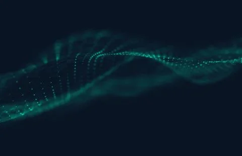 Abstract polygonal space low poly dark background with connecting dots and li Stock Illustration