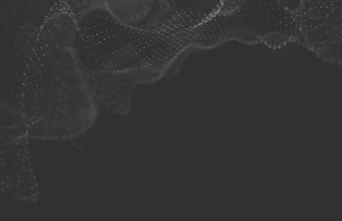 Abstract polygonal space low poly dark background with connecting dots and li Stock Illustration