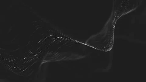 Abstract polygonal space low poly dark background with connecting dots and li Stock Illustration