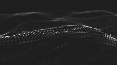 Abstract polygonal space low poly dark background with connecting dots and li Stock Illustration