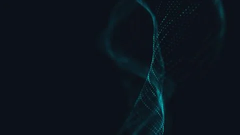 Abstract polygonal space low poly dark background with connecting dots and li Stock Illustration