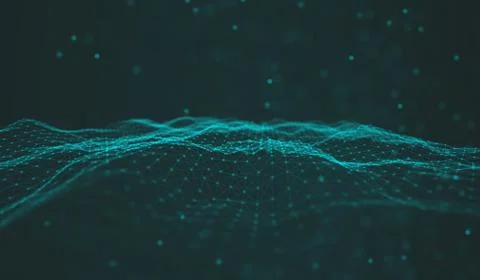 Abstract polygonal space low poly dark background with connecting dots and li Illustrazione stock