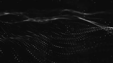 Abstract polygonal space low poly dark background with connecting dots and li Stock-Illustration