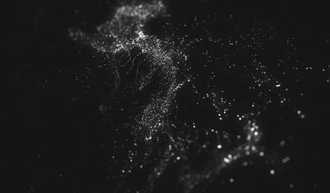 Abstract polygonal space low poly dark background with connecting dots and li Illustrazione stock