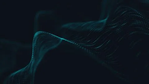 Abstract polygonal space low poly dark background with connecting dots and li Stock-Illustration