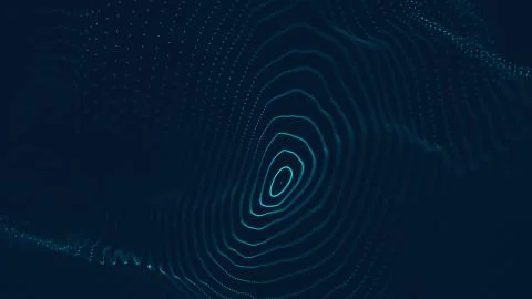 Abstract polygonal space low poly dark background with connecting dots and li Stock Illustration