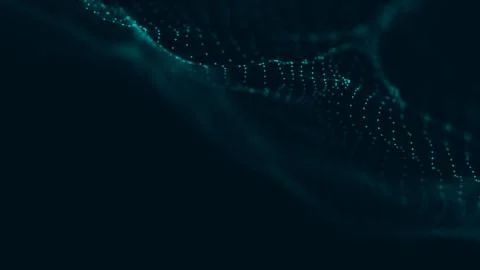 Abstract polygonal space low poly dark background with connecting dots and li Stock Illustration