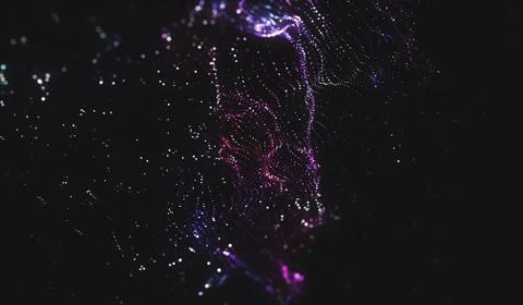 Abstract polygonal space low poly dark background with connecting dots and li Stock Illustration