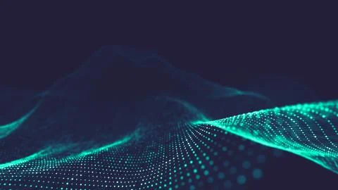 Abstract polygonal space low poly dark background with connecting dots and li Stock Illustration