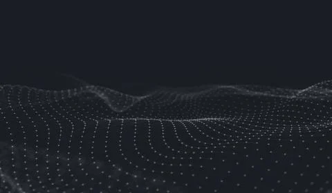 Abstract polygonal space low poly dark background with connecting dots and li Illustrazione stock