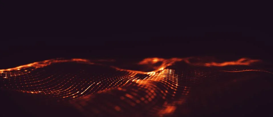 Abstract polygonal space low poly dark background with connecting dots and li Stock Illustration