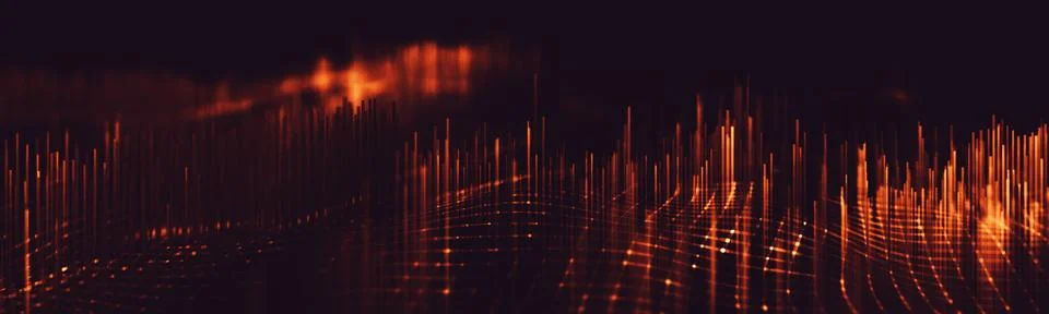 Abstract polygonal space low poly dark background with connecting dots and li Stock Illustration