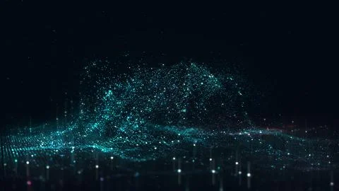 Abstract polygonal space low poly dark background with connecting dots and li Stock Illustration