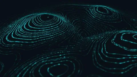 Abstract polygonal space low poly dark background with connecting dots and li Stock-Illustration