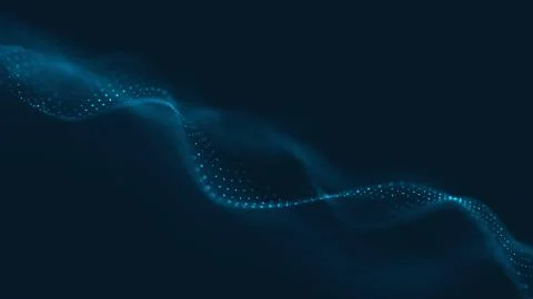Abstract polygonal space low poly dark background with connecting dots and li Stock Illustration