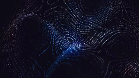 Abstract polygonal space low poly dark background with connecting dots and li Stock Illustration