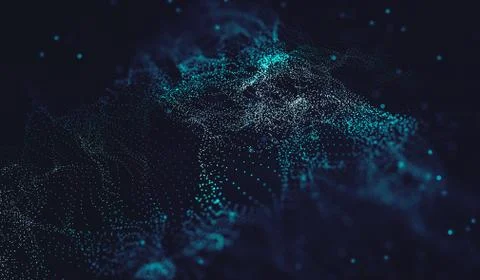 Abstract polygonal space low poly dark background with connecting dots and li Illustrazione stock