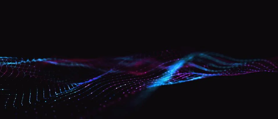 Abstract polygonal space low poly dark background with connecting dots and li Illustrazione stock