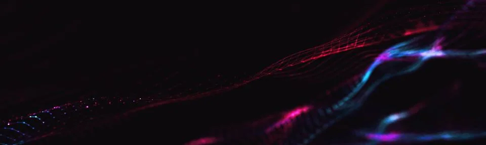 Abstract polygonal space low poly dark background with connecting dots and li Stock-Illustration