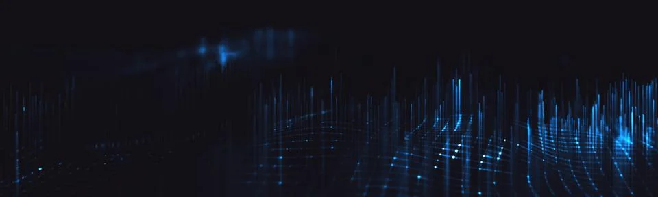 Abstract polygonal space low poly dark background with connecting dots and li Stock Illustration
