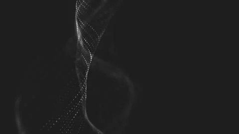 Abstract polygonal space low poly dark background with connecting dots and li Stock Illustration