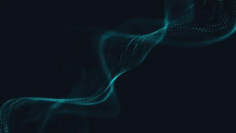 Abstract polygonal space low poly dark background with connecting dots and li Stock Illustration