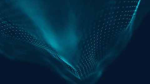 Abstract polygonal space low poly dark background with connecting dots and li Illustrazione stock