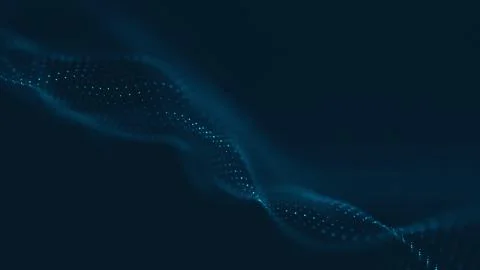 Abstract polygonal space low poly dark background with connecting dots and li Stock-Illustration