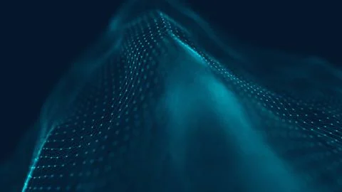 Abstract polygonal space low poly dark background with connecting dots and li Stock Illustration