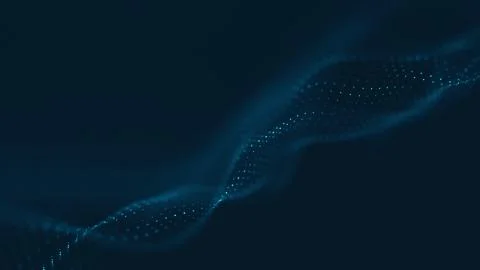 Abstract polygonal space low poly dark background with connecting dots and li Stock-Illustration