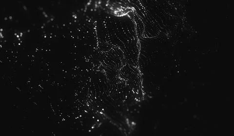 Abstract polygonal space low poly dark background with connecting dots and li Stock-Illustration