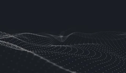 Abstract polygonal space low poly dark background with connecting dots and li Stock Illustration