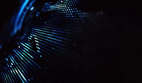 Abstract polygonal space low poly dark background with connecting dots and li Stock-Illustration