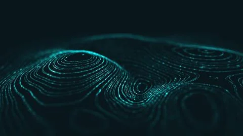 Abstract polygonal space low poly dark background with connecting dots and li Stock-Illustration