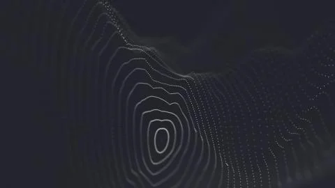 Abstract polygonal space low poly dark background with connecting dots and li Illustrazione stock