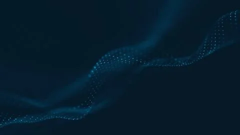 Abstract polygonal space low poly dark background with connecting dots and li Stock Illustration