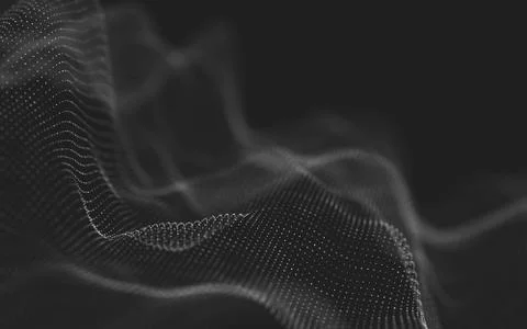 Abstract polygonal space low poly dark background with connecting dots and li Illustrazione stock