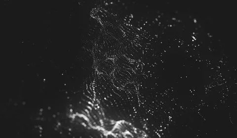 Abstract polygonal space low poly dark background with connecting dots and li Illustrazione stock